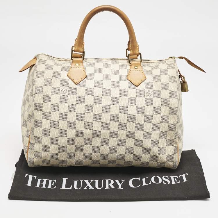 Pre Owned Louis Vuitton Damier Azur Canvas Speedy 30 Bag