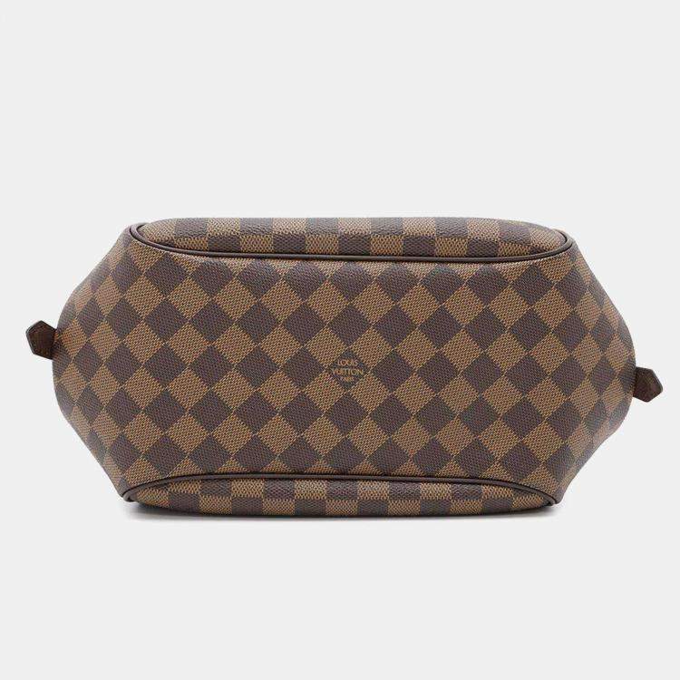 Pre Owned Louis Vuitton Red Damier Ebene Canvas MM Belem Handbag