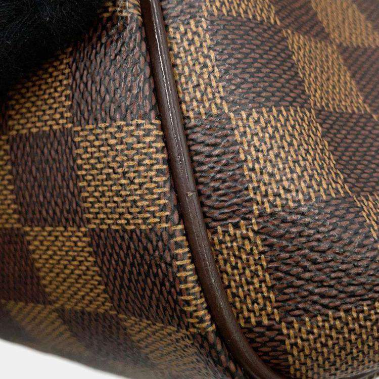 Pre Owned Louis Vuitton Red Damier Ebene Canvas MM Belem Handbag