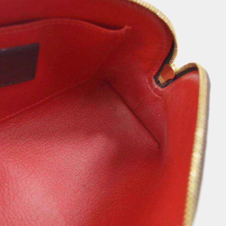 Pre Owned Louis Vuitton Brown Damier Ebene Canvas Pochette Cosmetic Pouch 
