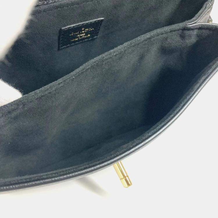 Pre Owned Louis Vuitton Black Leather Oxford Lockme Crossbody Bag