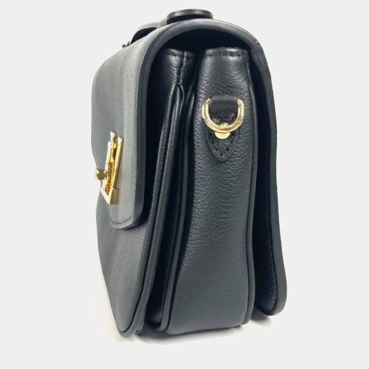 Pre Owned Louis Vuitton Black Leather Oxford Lockme Crossbody Bag