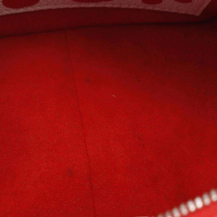 Pre Owned Louis Vuitton Red and White Monogram Leather Yayoi Kusama Infinite Dots Cub Shoulder Bag 