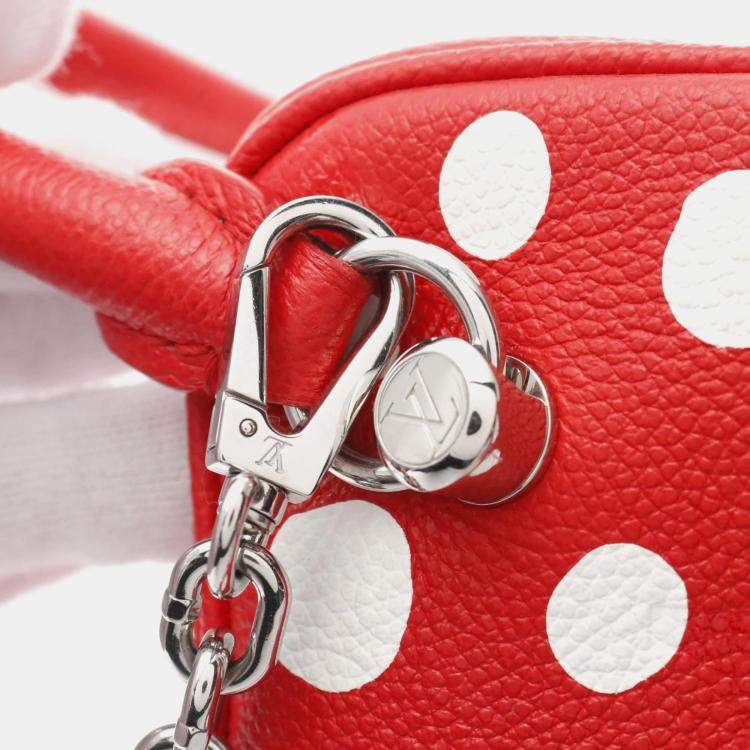 Pre Owned Louis Vuitton Red and White Monogram Leather Yayoi Kusama Infinite Dots Cub Shoulder Bag 