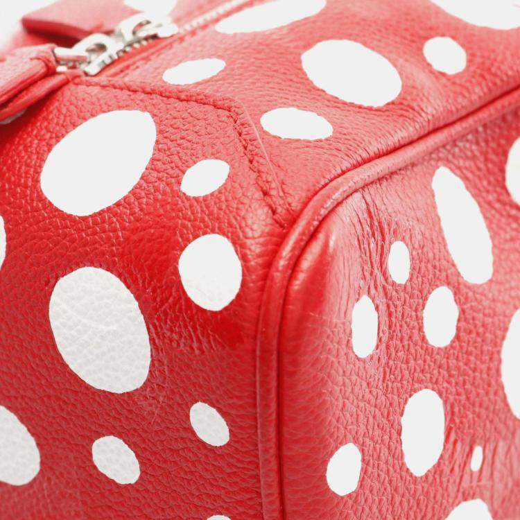 Pre Owned Louis Vuitton Red and White Monogram Leather Yayoi Kusama Infinite Dots Cub Shoulder Bag 