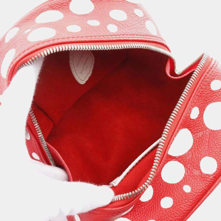 Pre Owned Louis Vuitton Red and White Monogram Leather Yayoi Kusama Infinite Dots Cub Shoulder Bag 
