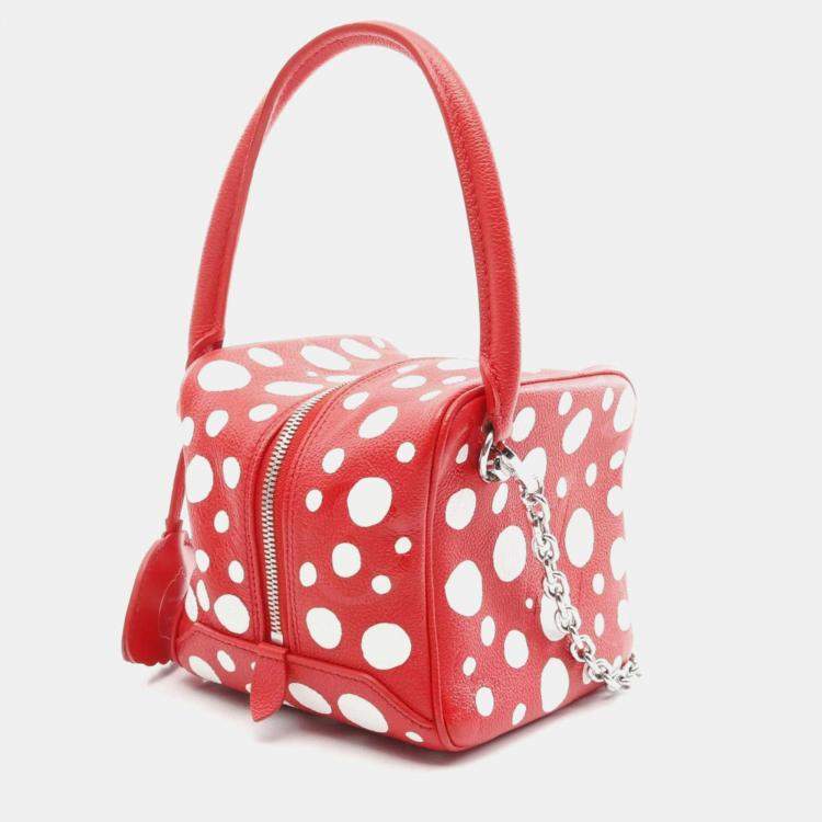 Pre Owned Louis Vuitton Red and White Monogram Leather Yayoi Kusama Infinite Dots Cub Shoulder Bag 