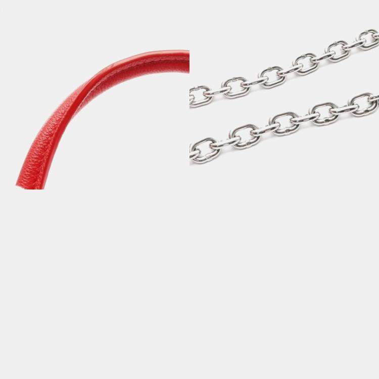 Pre Owned Louis Vuitton Red and White Monogram Leather Yayoi Kusama Infinite Dots Cub Shoulder Bag 