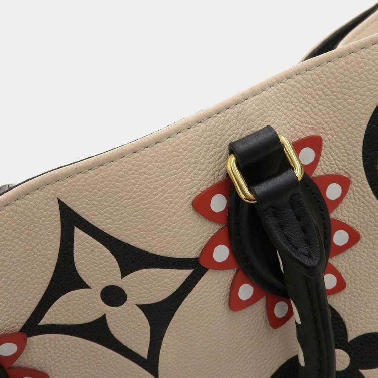 Pre Owned Louis Vuitton Beige Giant Monogram Empreinte OnTheGo GM Tote Bag