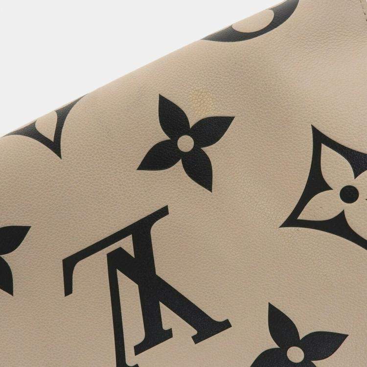 Pre Owned Louis Vuitton Beige Giant Monogram Empreinte OnTheGo GM Tote Bag