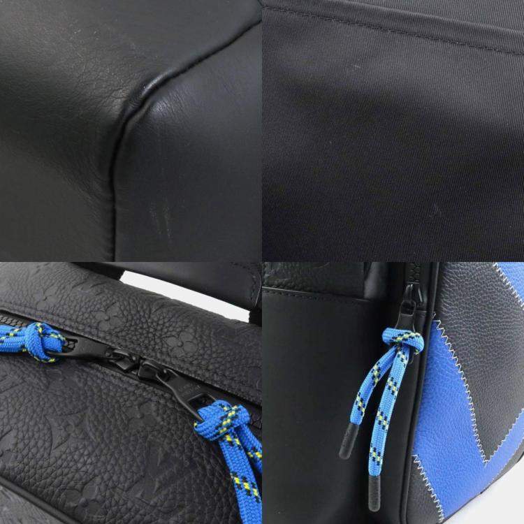 Pre Owned Louis Vuitton Black and Blue Taurillon Leather Backpack 