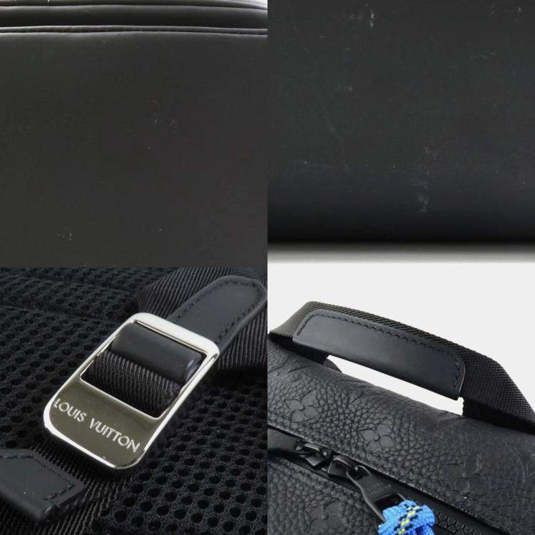 Pre Owned Louis Vuitton Black and Blue Taurillon Leather Backpack 