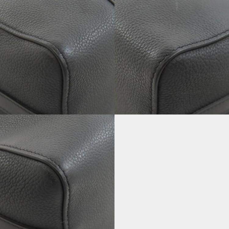 Pre Owned Louis Vuitton Noir Leather City Keepall Aerogram Shoulder Bag