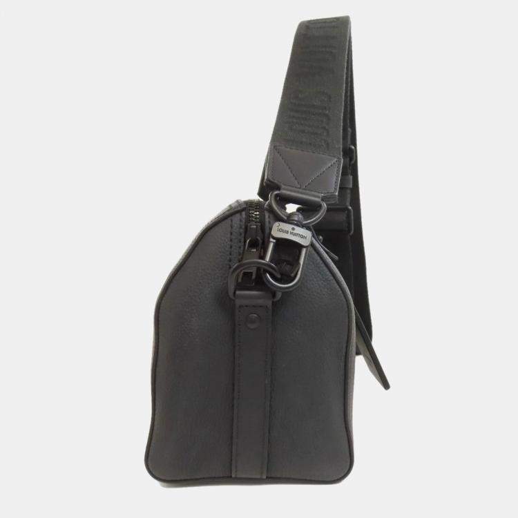 Pre Owned Louis Vuitton Noir Leather City Keepall Aerogram Shoulder Bag
