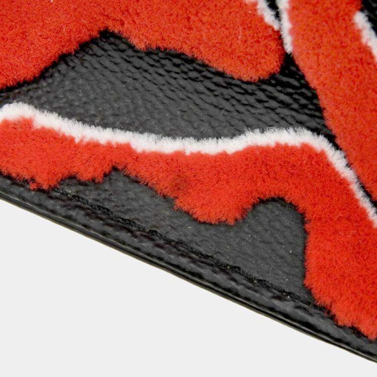 Pre Owned Louis Vuitton Noir, Rouge PVC Tufted OnTheGo GM Tote Bag