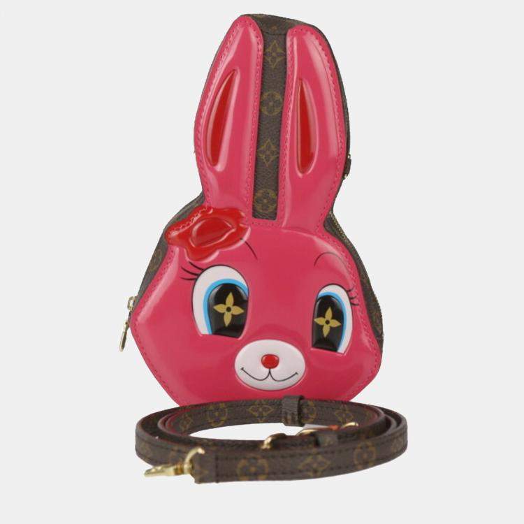 Pre Owned Louis Vuitton Brown Coated Canvas LV Monogram Rabbit Wallet On Chain  