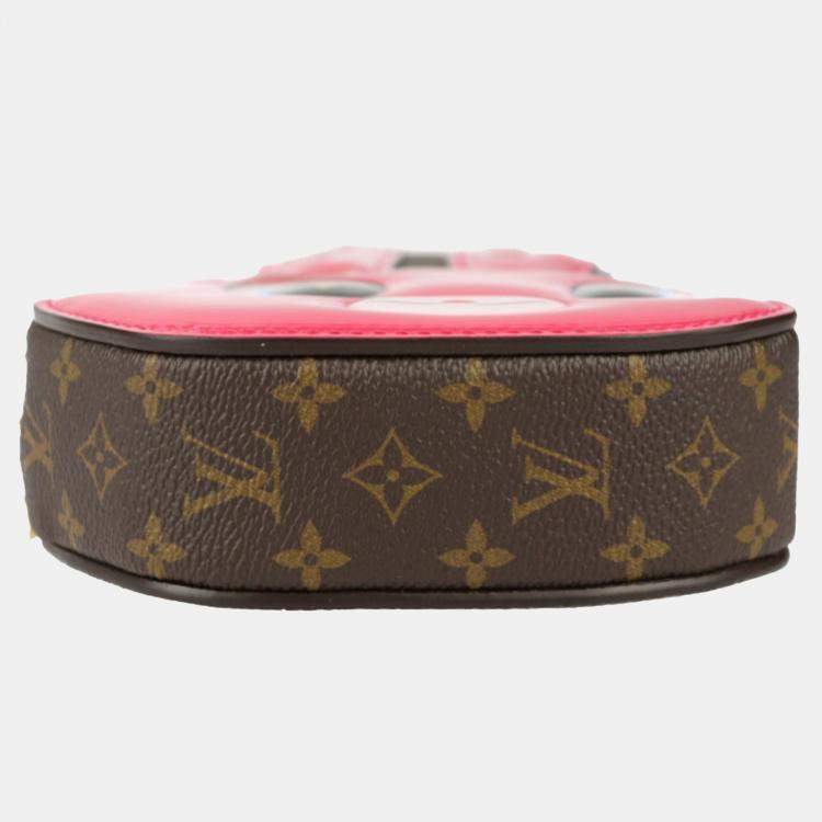 Pre Owned Louis Vuitton Brown Coated Canvas LV Monogram Rabbit Wallet On Chain  