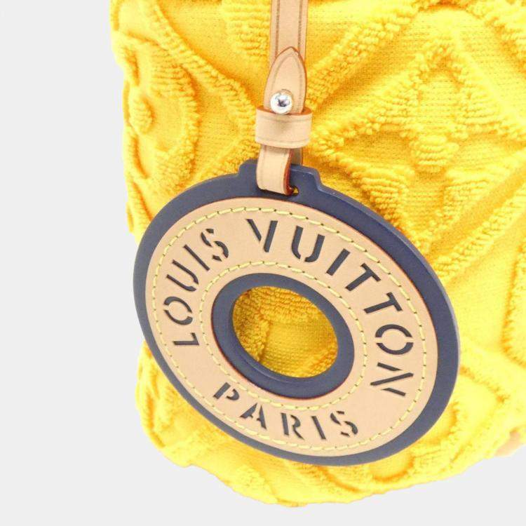 Pre Owned Louis Vuitton Yellow Jacquard LV By the Pool Bucket Vacation Handbag
