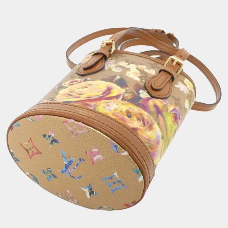 Pre Owned Louis Vuitton Coated Canvas LV Garden Nano Bucket Shoulder Bag