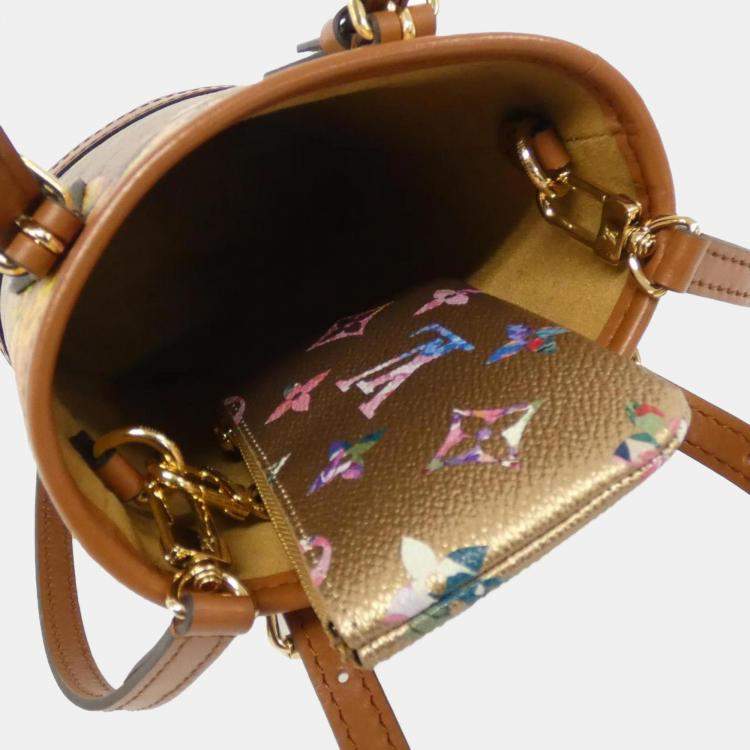 Pre Owned Louis Vuitton Coated Canvas LV Garden Nano Bucket Shoulder Bag