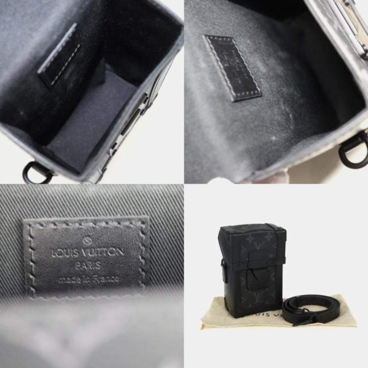 Pre Owned Louis Vuitton Black Vertical Trunk Shoulder Bag 