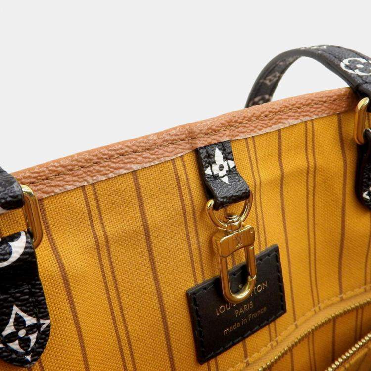 Pre Owned Louis Vuitton Noir Canvas Giant Monogram Jungle OnTheGo GM Tote Bag