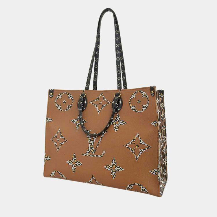 Pre Owned Louis Vuitton Noir Canvas Giant Monogram Jungle OnTheGo GM Tote Bag