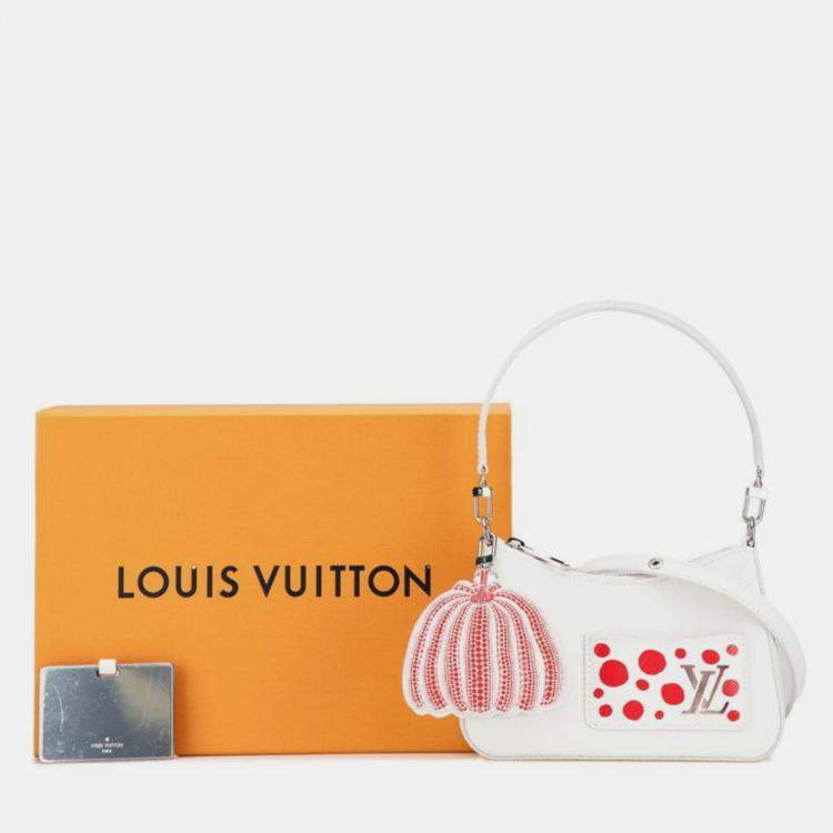 Pre Owned Louis Vuitton White Red Leather Yayoi Kusama Epi Marellini Shoulder Bag