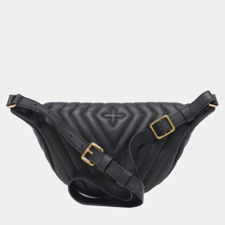 Pre Owned Louis Vuitton Black Leather New Wave Bumbag