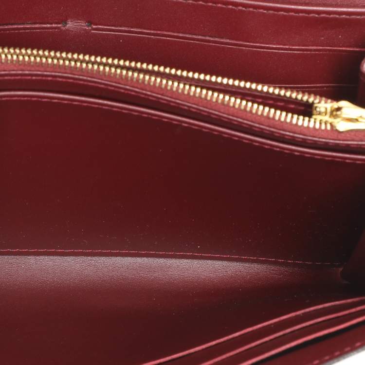 Pre Owned Louis Vuitton Pomme D’amour Monogram Vernis Leather Sarah Wallet