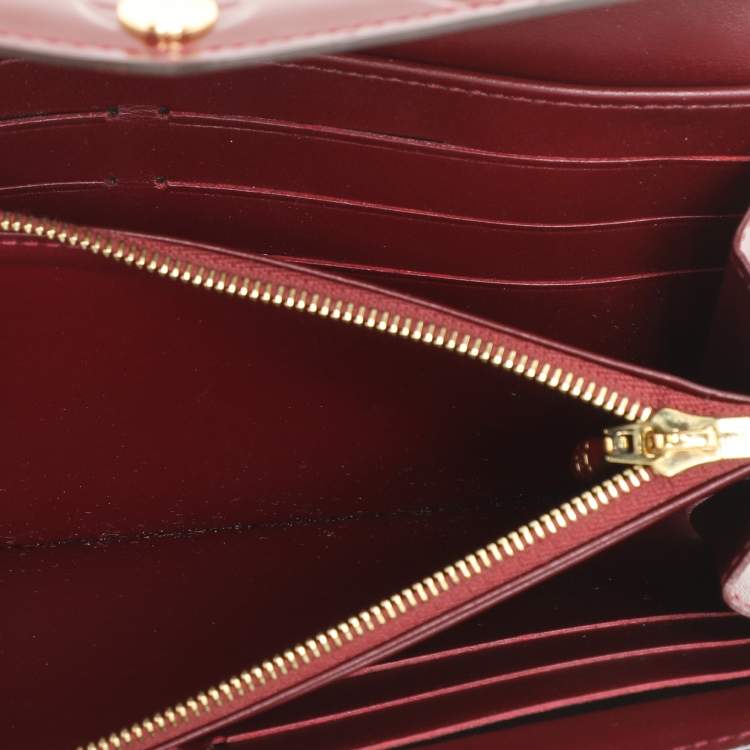 Pre Owned Louis Vuitton Pomme D’amour Monogram Vernis Leather Sarah Wallet