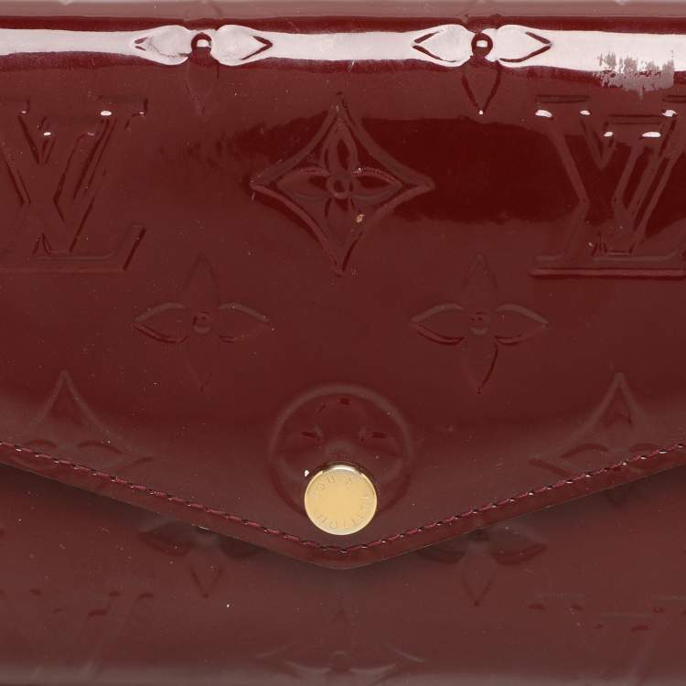 Pre Owned Louis Vuitton Pomme D’amour Monogram Vernis Leather Sarah Wallet