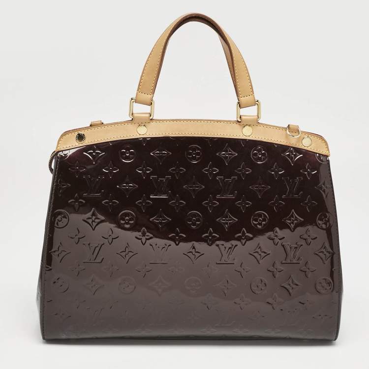 Pre Owned Louis Vuitton Amarante Monogram Vernis Brea GM Bag