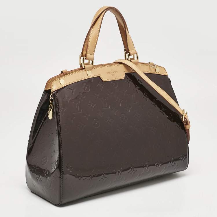 Pre Owned Louis Vuitton Amarante Monogram Vernis Brea GM Bag