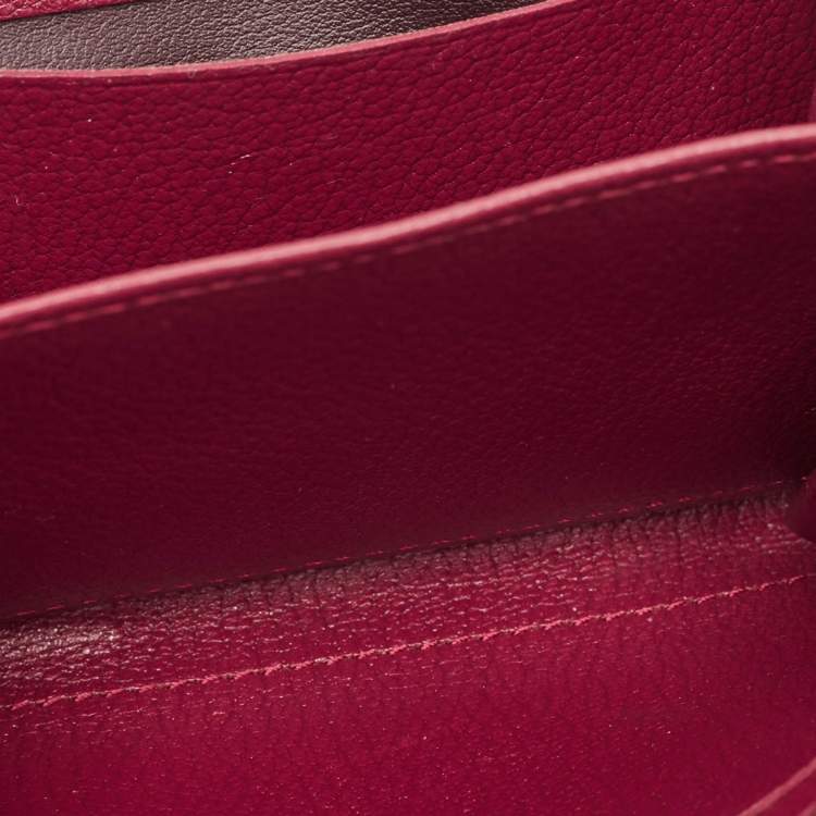 Pre Owned Louis Vuitton Magenta Ostrich Zippy Coin Purse