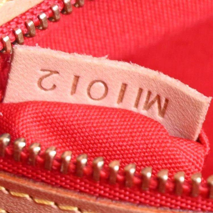 Pre Owned Louis Vuitton Red Monogram Vernis Leather Reade PM Tote Bag