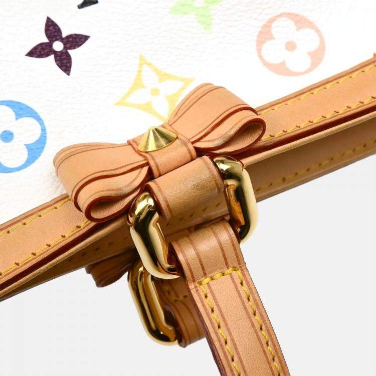 Pre Owned Louis Vuitton White Multicolor Monogram Canvas Sharleen GM Tote Bag