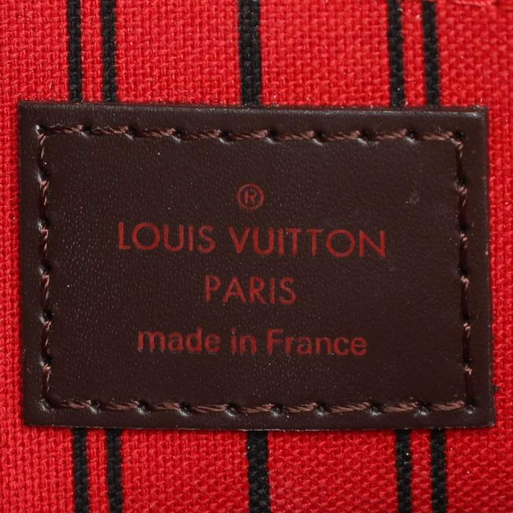 Pre Owned Louis Vuitton Damier Ebene Canvas and Leather Neverfull MM Bag