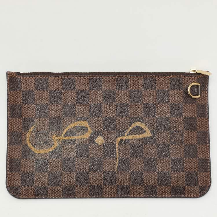 Pre Owned Louis Vuitton Damier Ebene Canvas and Leather Neverfull MM Bag