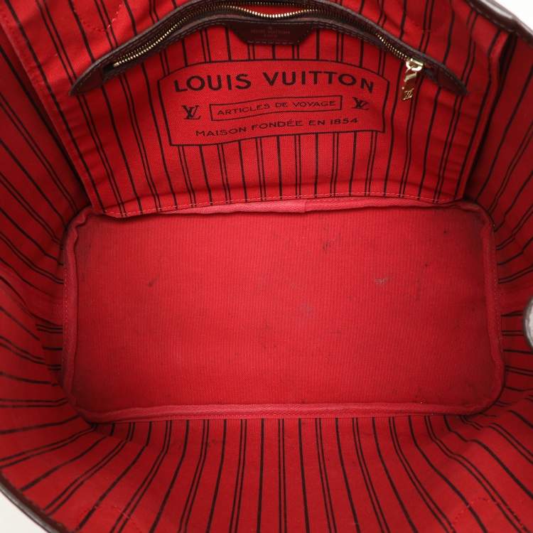 Pre Owned Louis Vuitton Damier Ebene Canvas and Leather Neverfull MM Bag