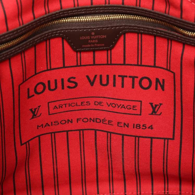 Pre Owned Louis Vuitton Damier Ebene Canvas and Leather Neverfull MM Bag