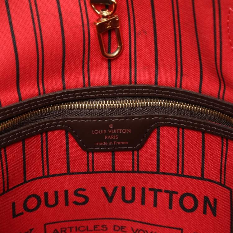 Pre Owned Louis Vuitton Damier Ebene Canvas and Leather Neverfull MM Bag