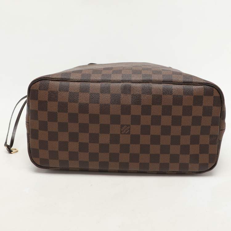 Pre Owned Louis Vuitton Damier Ebene Canvas and Leather Neverfull MM Bag