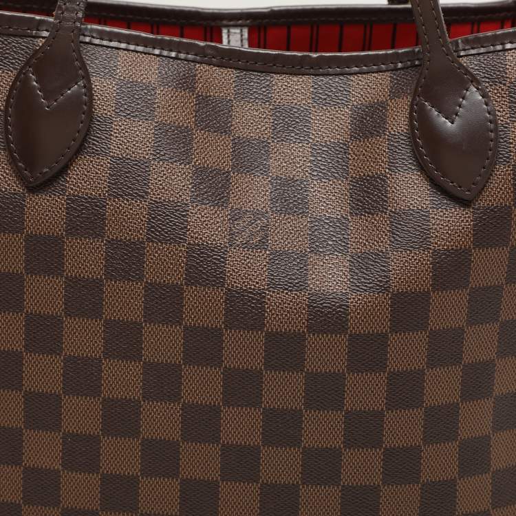 Pre Owned Louis Vuitton Damier Ebene Canvas and Leather Neverfull MM Bag
