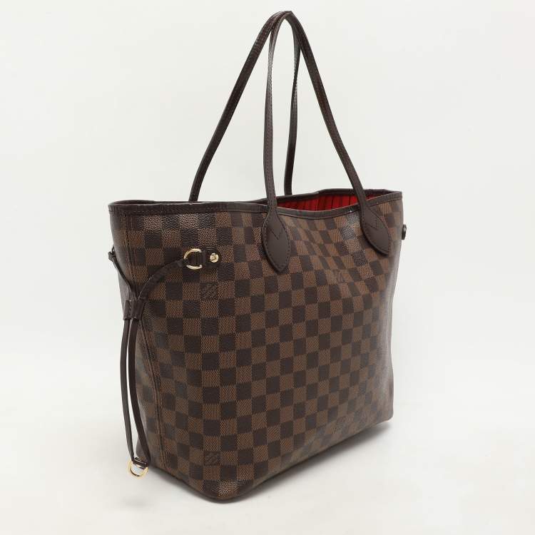 Pre Owned Louis Vuitton Damier Ebene Canvas and Leather Neverfull MM Bag