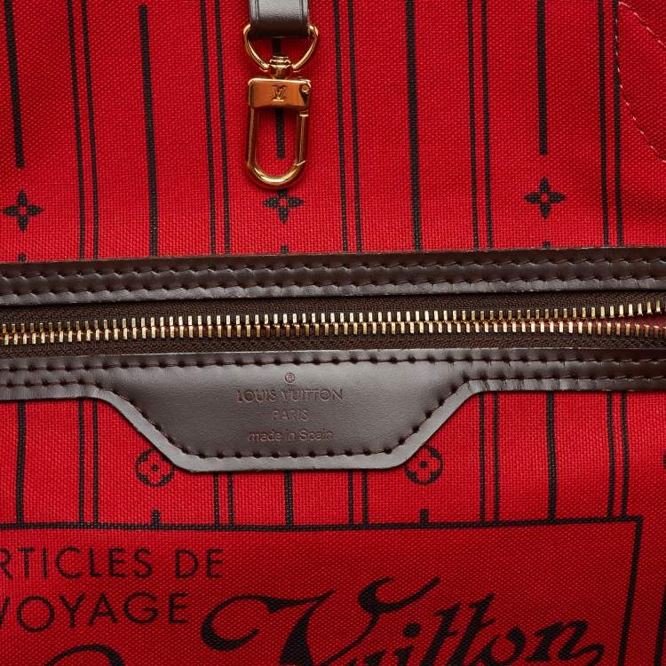 Pre Owned Louis Vuitton Damier Ebene Canvas Neverfull MM Bag