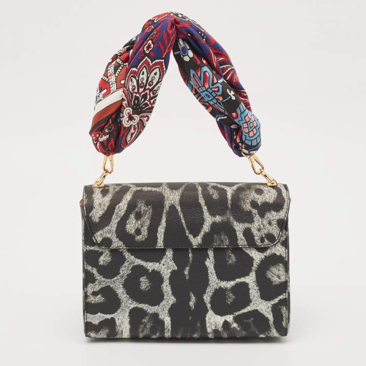 Pre Owned Louis Vuitton Grey/Black Leopard Print Coated Canvas Twist MM Bag