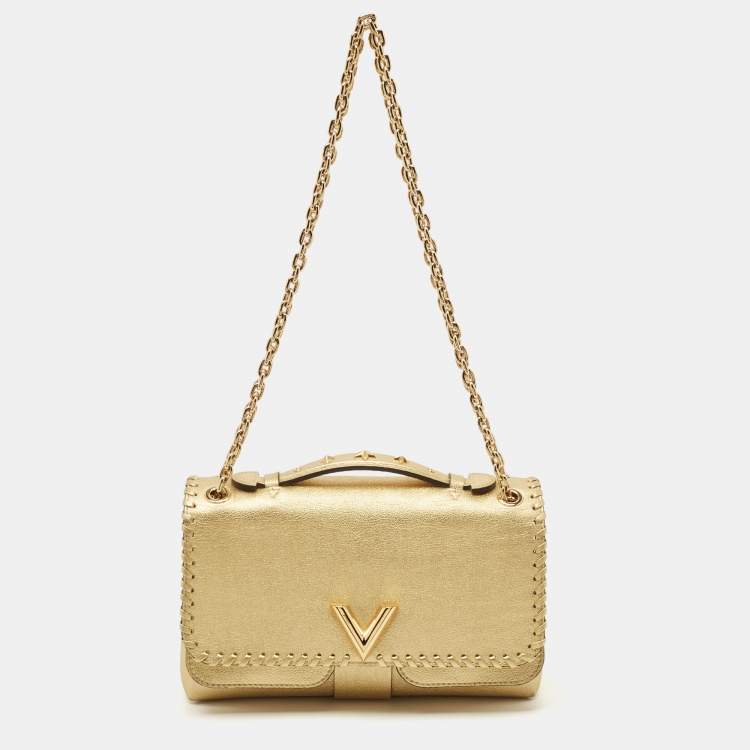 Pre Owned Louis Vuitton Gold Leather Very Chain Bag