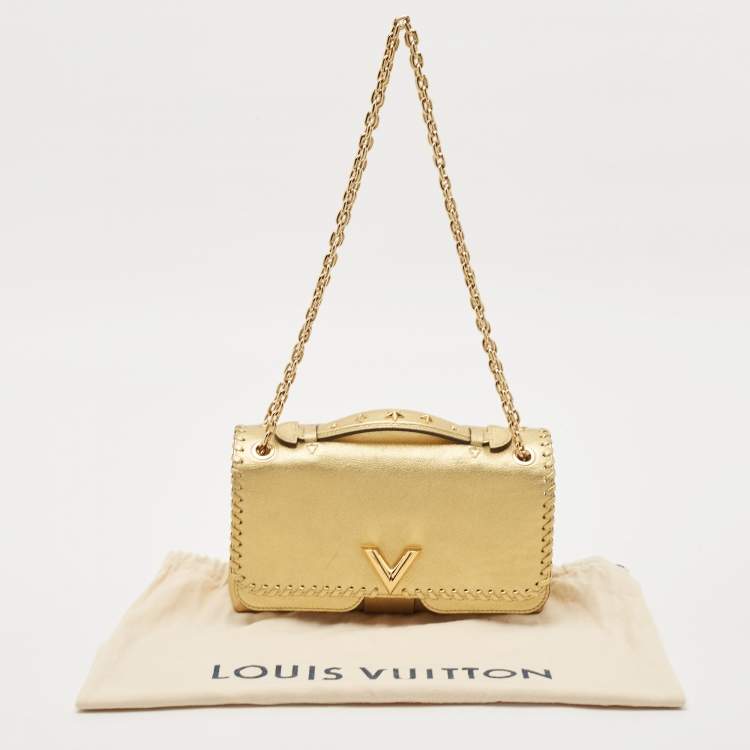 Pre Owned Louis Vuitton Gold Leather Very Chain Bag