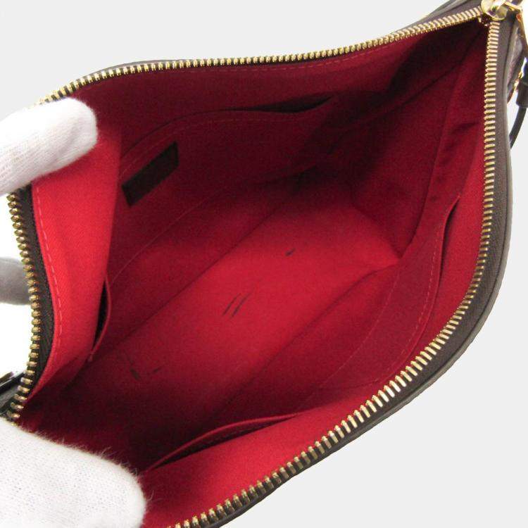 Pre Owned Louis Vuitton Brown Damier Ebene Duomo Shoulder Bag 